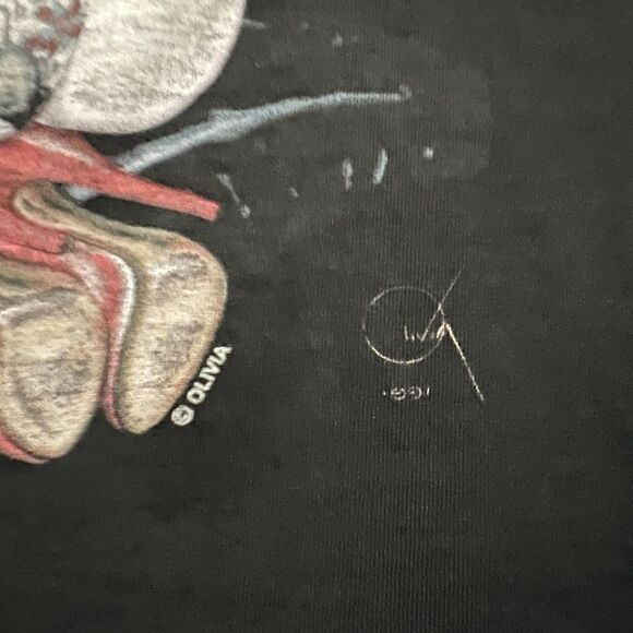 Vintage Betty Paige x Olivia Berardinis Black Shirt L - Picture 5 of 11